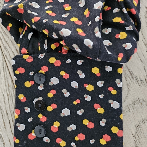 The ALLEY MAXI DRESS Black w/orange/white/yellow Design XS - Picture 5 of 12